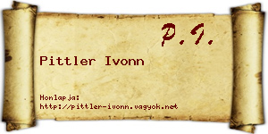 Pittler Ivonn névjegykártya